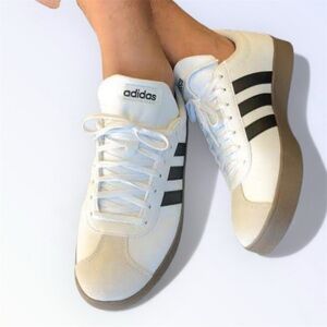 Adidas VL Court 3.0 White Black Gum Sz 9 men’s